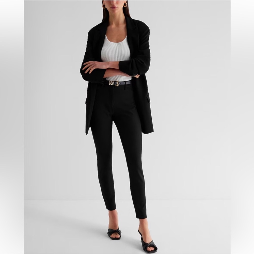 Express Editor Mid Rise Skinny Stretch Dress Pant Black 2L
